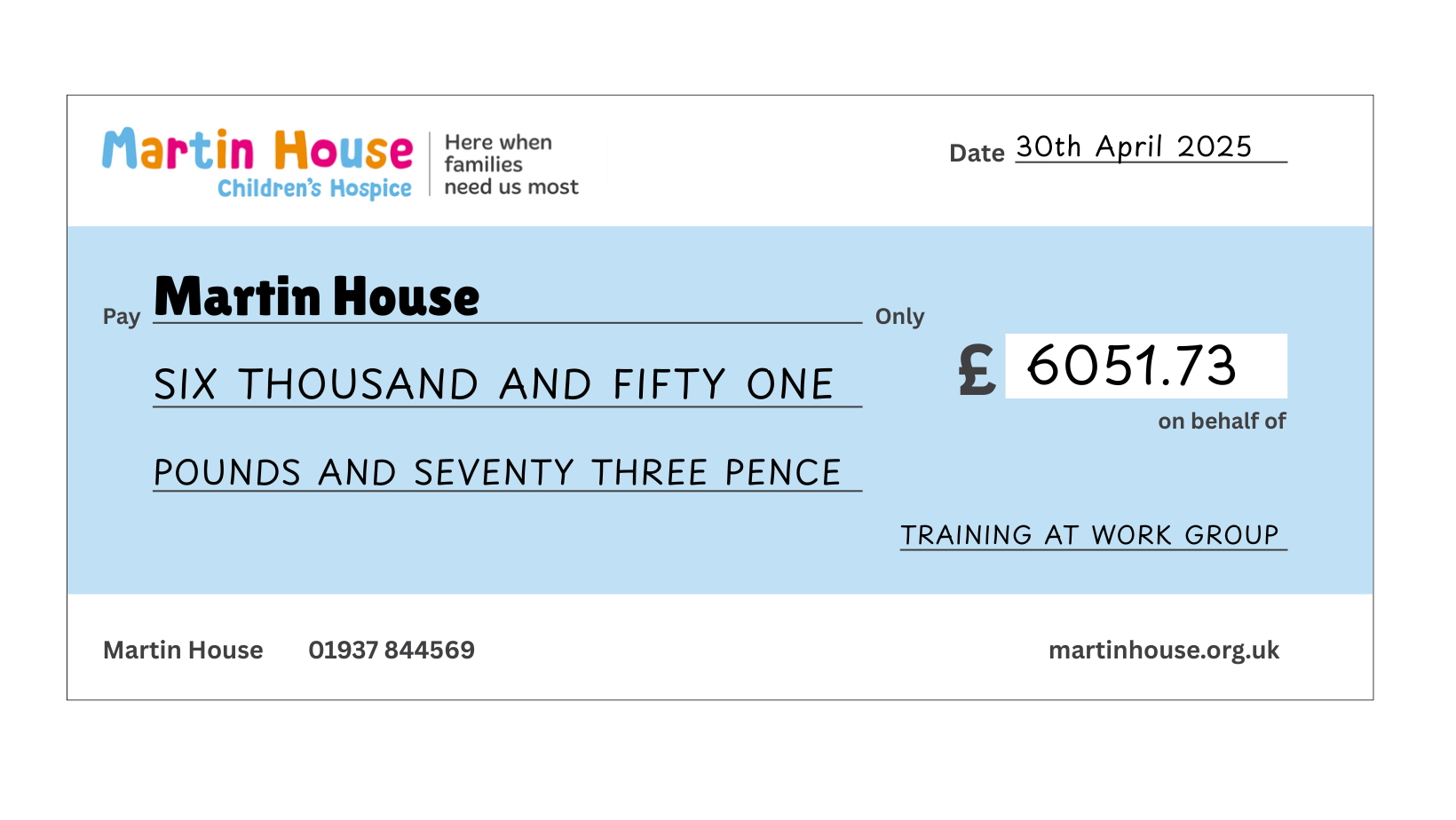 Martin House Cheque Martin House Hospice